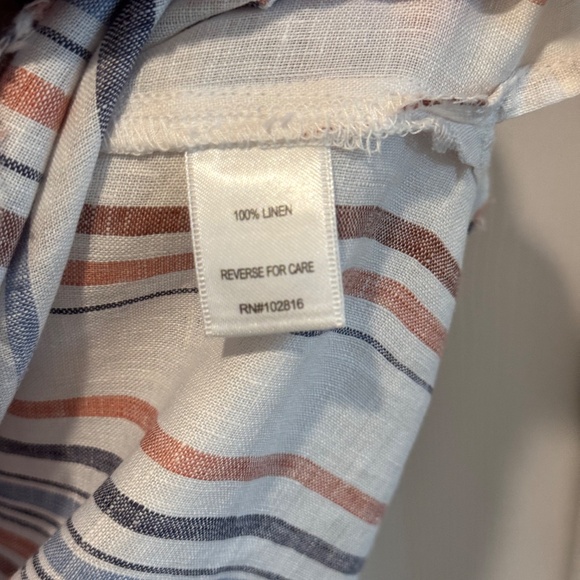 Woman's Linen Striped Tank Top, Size 16, Garnet Hill - Picture 7 of 10